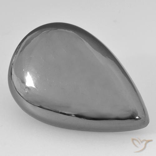 28.34ct Natural cinza médio Hematita, Formato de pêra, Opaco