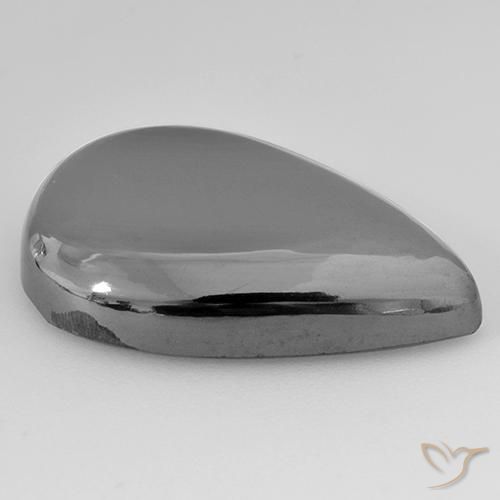 Hematita cinza médio Natural 28.34ct, Formato de pêra, Opaco