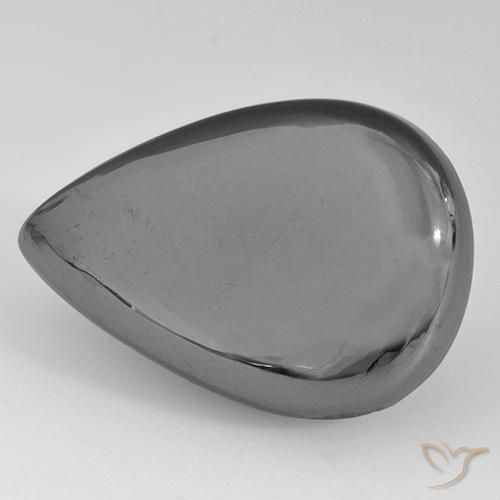 Hematita cinza médio Natural 28.34ct, Formato de pêra, Opaco