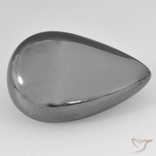 25.28ct Natural cinza médio Hematita, Formato de pêra, Opaco