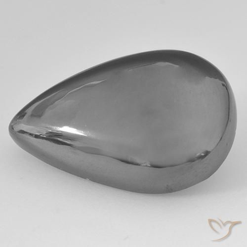 Hematita cinza médio Natural 25.28ct, Formato de pêra, Opaco