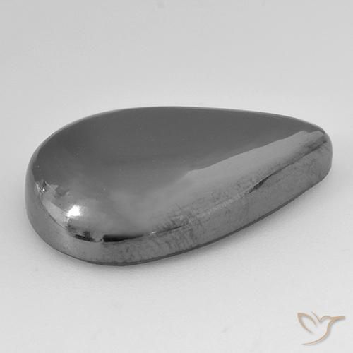 Hematita cinza médio Natural 25.28ct, Formato de pêra, Opaco