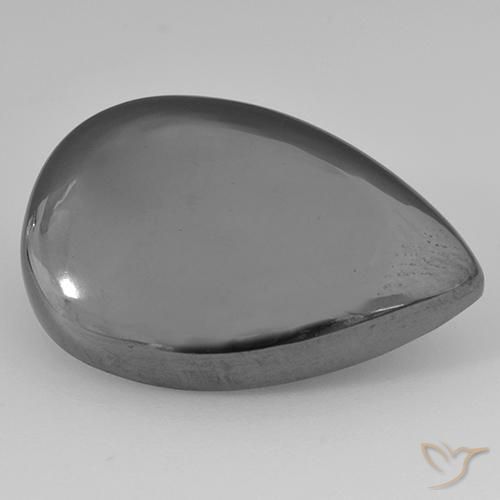 31.99ct Natural cinza médio Hematita, Formato de pêra, Opaco