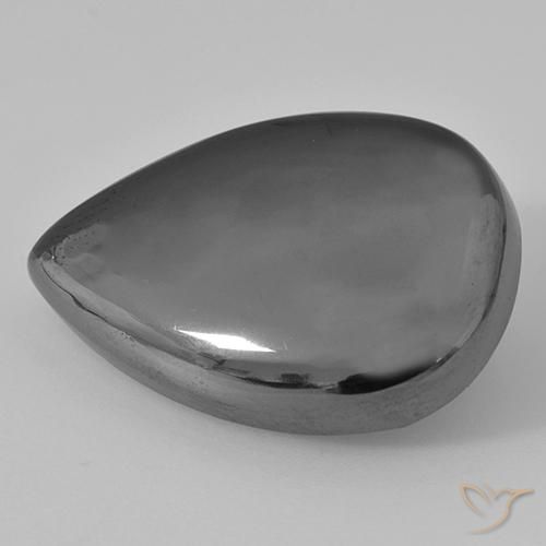 Hematita cinza médio Natural 31.99ct, Formato de pêra, Opaco