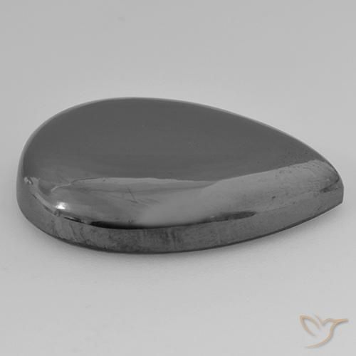 Hematita cinza médio Natural 31.99ct, Formato de pêra, Opaco