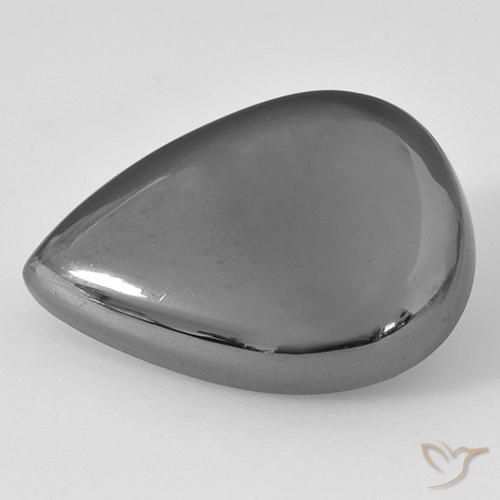 28.33ct Natural cinza médio Hematita, Formato de pêra, Opaco