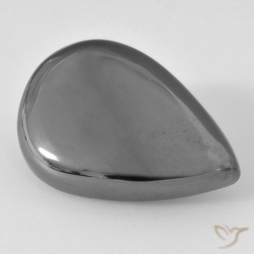 Hematita cinza médio Natural 28.33ct, Formato de pêra, Opaco