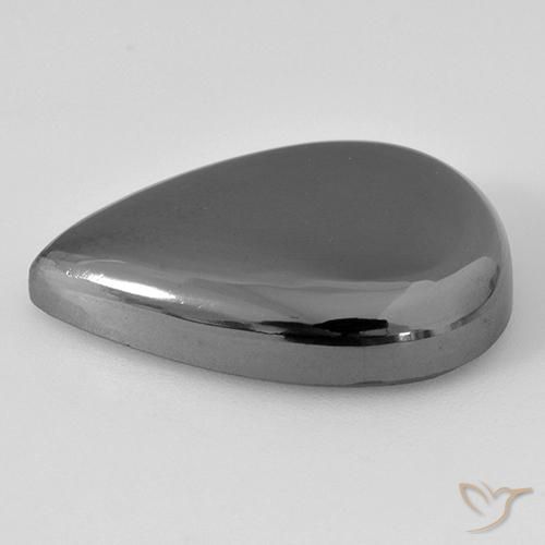 Hematita cinza médio Natural 28.33ct, Formato de pêra, Opaco