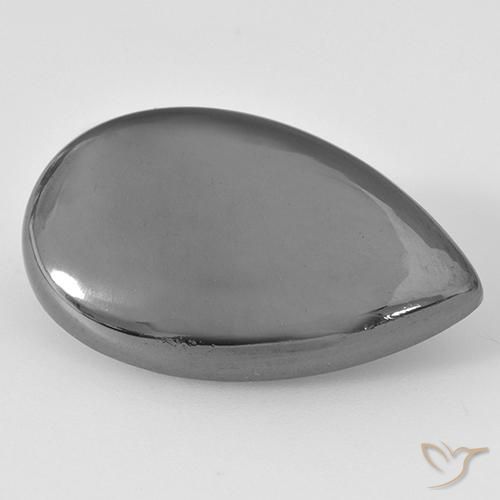 29.68ct Natural cinza médio Hematita, Formato de pêra, Opaco