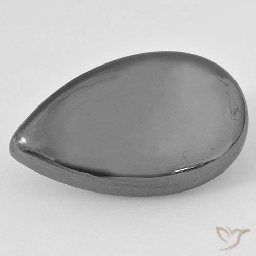 Hematita cinza médio Natural 29.68ct, Formato de pêra, Opaco