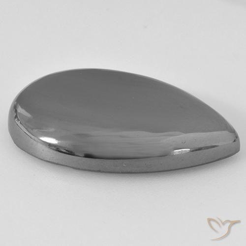 Hematita cinza médio Natural 29.68ct, Formato de pêra, Opaco