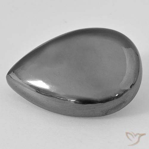Hematita cinza médio Natural 29.68ct, Formato de pêra, Opaco