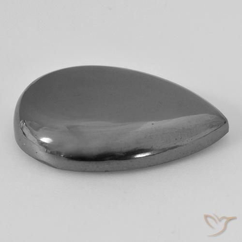 Hematita cinza médio Natural 29.68ct, Formato de pêra, Opaco
