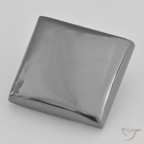 24.23ct Natural Cinza prateado Hematita, Quadrado, Opaco