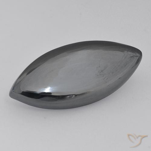 Hematita Cinza prateado Natural 24.18ct, Marquesa, Opaco
