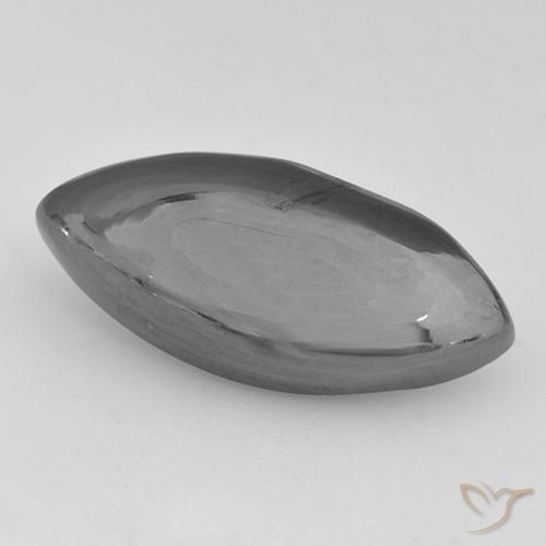 Hematita cinza natural 13,32ct, marquise, opaco