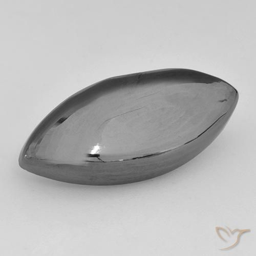 Hematita cinza natural 13,32ct, marquise, opaco