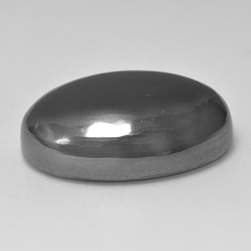 Hematita cinza natural 32,16ct, corte oval, opaco