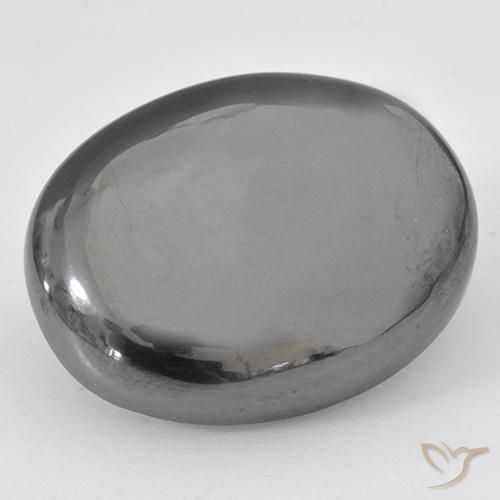 36.93ct Natural Cinza prateado Hematita, oval, Opaco