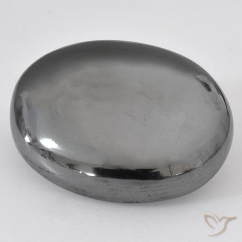 38.37ct Natural cinza médio Hematita, oval, Opaco