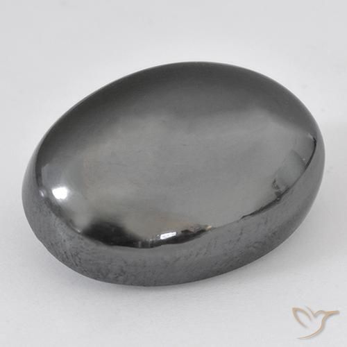 Hematita Cinza prateado Natural 33.07ct, oval, Opaco