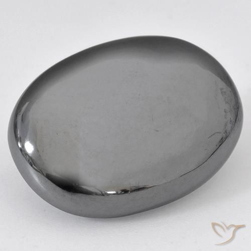 Hematita cinza médio Natural 37.56ct, oval, Opaco