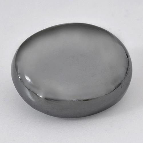 Hematita cinza natural 28,48ct, corte oval, opaco