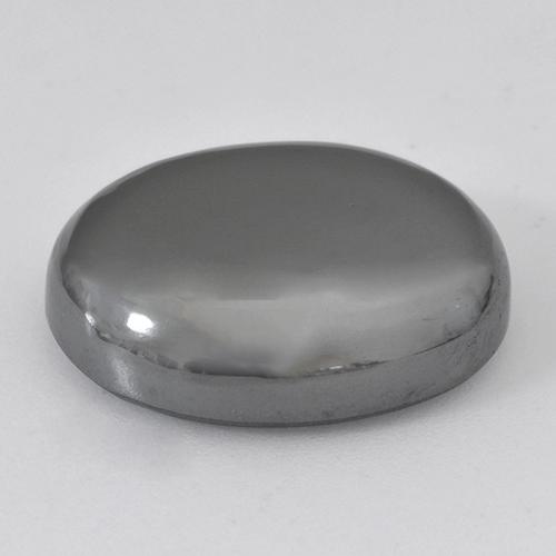 Hematita cinza natural 28,48ct, corte oval, opaco