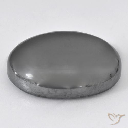 Hematita Cinza prateado Natural 44.78ct, oval, Opaco