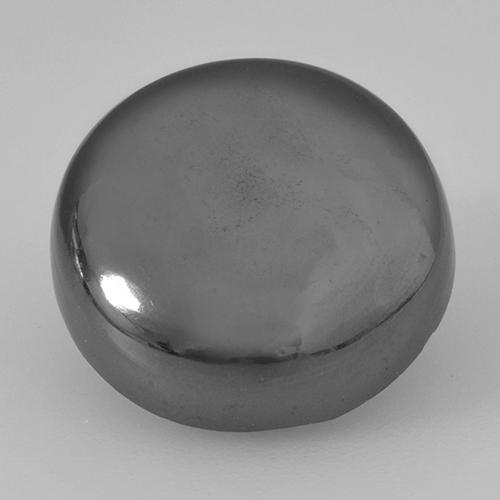 Hematita cinza natural 16,22ct, corte redondo, opaco