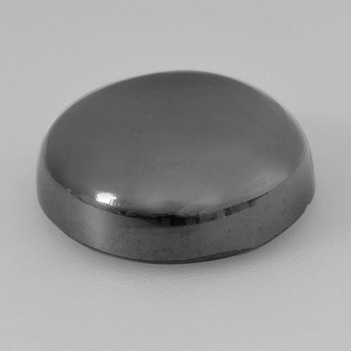 Hematita cinza natural 16,22ct, corte redondo, opaco