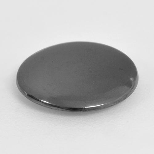Hematita cinza natural 6,86ct, corte redondo, opaco