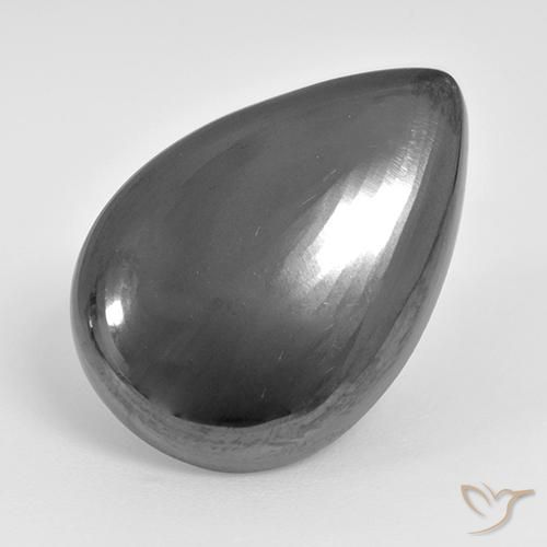 29.01ct Natural cinza médio Hematita, Formato de pêra, Opaco