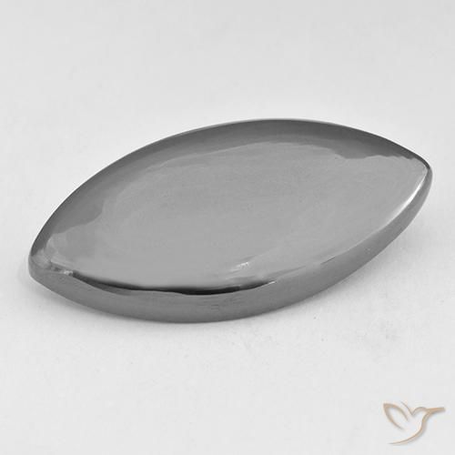 Hematita cinza natural 23,04ct, marquise, opaco