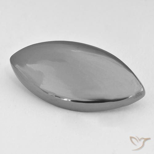 Hematita cinza natural 23,04ct, marquise, opaco