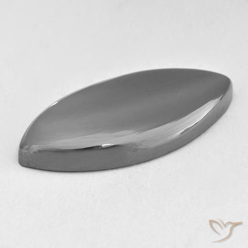Hematita cinza natural 23,04ct, marquise, opaco