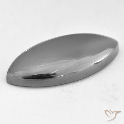 Hematita Cinza prateado Natural 24.20ct, Marquesa, Opaco