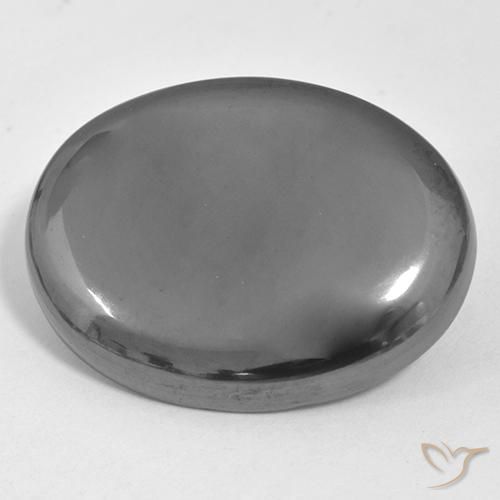 35.72ct Natural Cinza prateado Hematita, oval, Opaco