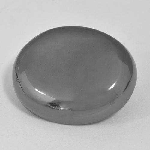 Hematita cinza natural 24,76ct, corte oval, opaco