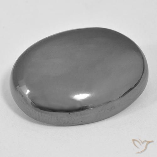 38.02ct Natural cinza médio Hematita, oval, Opaco