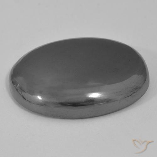 Hematita cinza médio Natural 35.61ct, oval, Opaco