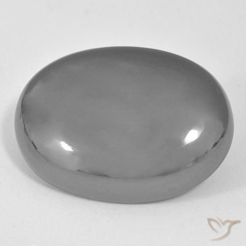36.77ct Natural Cinza prateado Hematita, oval, Opaco