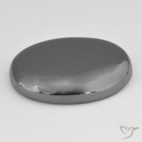 Hematita cinza médio Natural 29.51ct, oval, Opaco