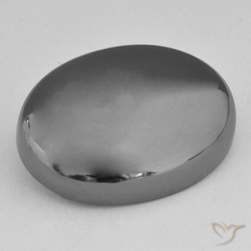 31.44ct Natural Cinza prateado Hematita, oval, Opaco