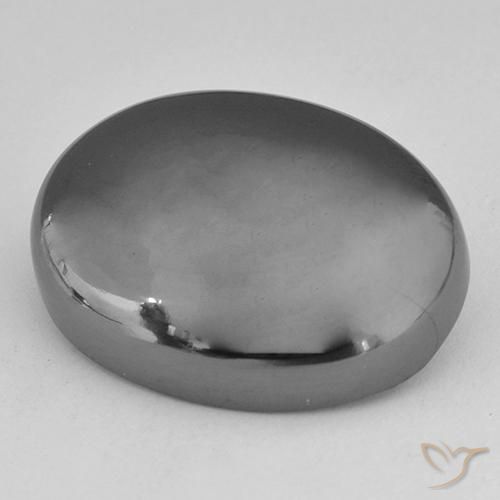 Hematita Cinza prateado Natural 31.44ct, oval, Opaco