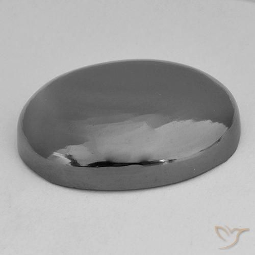 Hematita Cinza prateado Natural 31.44ct, oval, Opaco