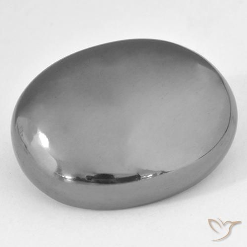 46.22ct Natural cinza médio Hematita, oval, Opaco