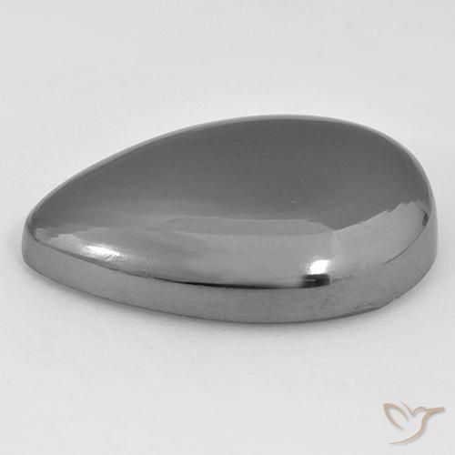Hematita Cinza prateado Natural 33.60ct, Formato de pêra, Opaco