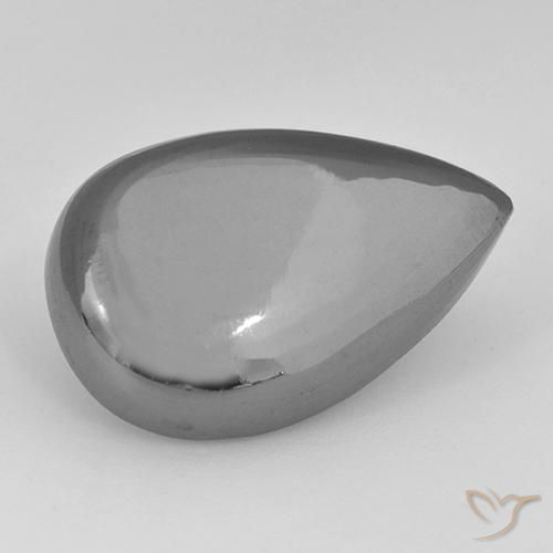 33.84ct Natural Cinza prateado Hematita, Formato de pêra, Opaco