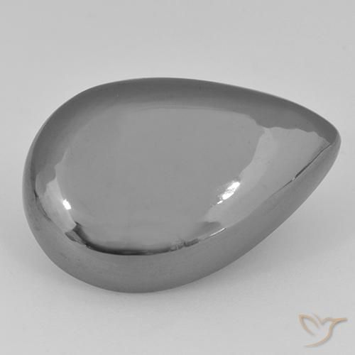 Hematita Cinza prateado Natural 40.28ct, Formato de pêra, Opaco